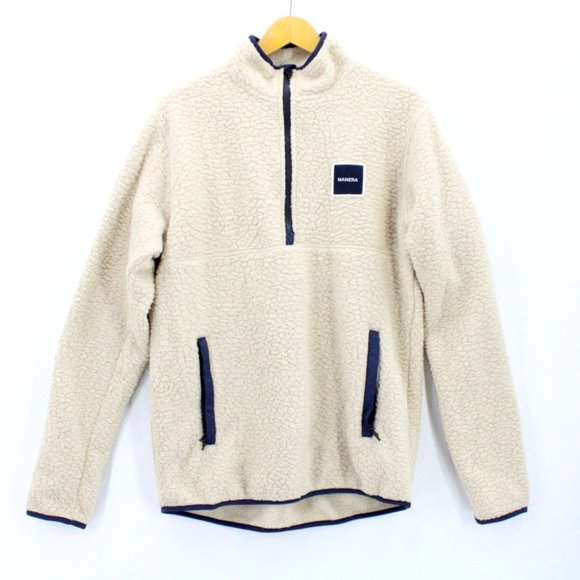 Manera Fleece Jacket Mens Beige Pullover Half Zip Outdoor Hiking Size XL - Picture 1 of 9